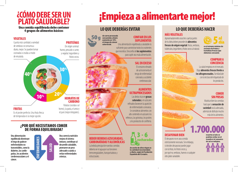 Descripción de las características que tiene un plato saludable